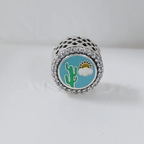 Pandora Aruba Country Exclusive Double Sided Sunshine Button Charm Bead S925 ALE - Picture 5 of 7